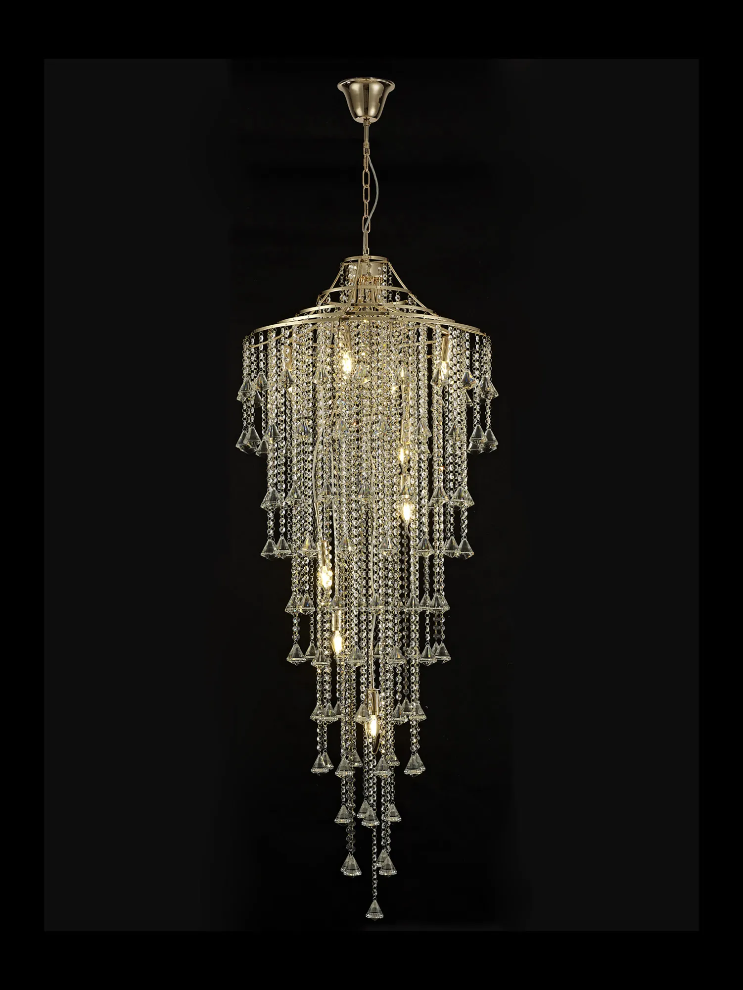 Inina Crystal Chandelier 9 Light (17kg) French Gold